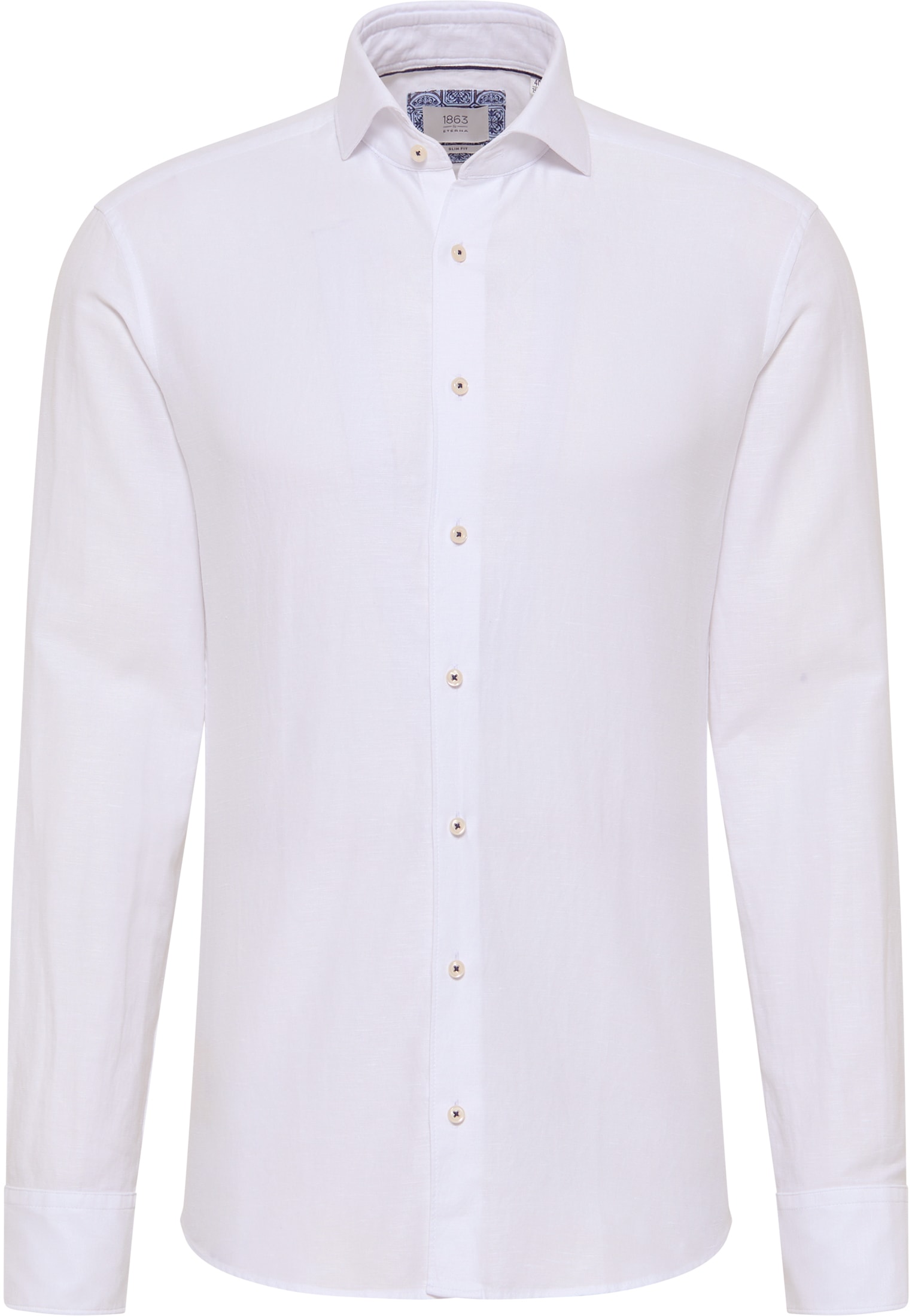 SLIM FIT Linen Shirt in white plain