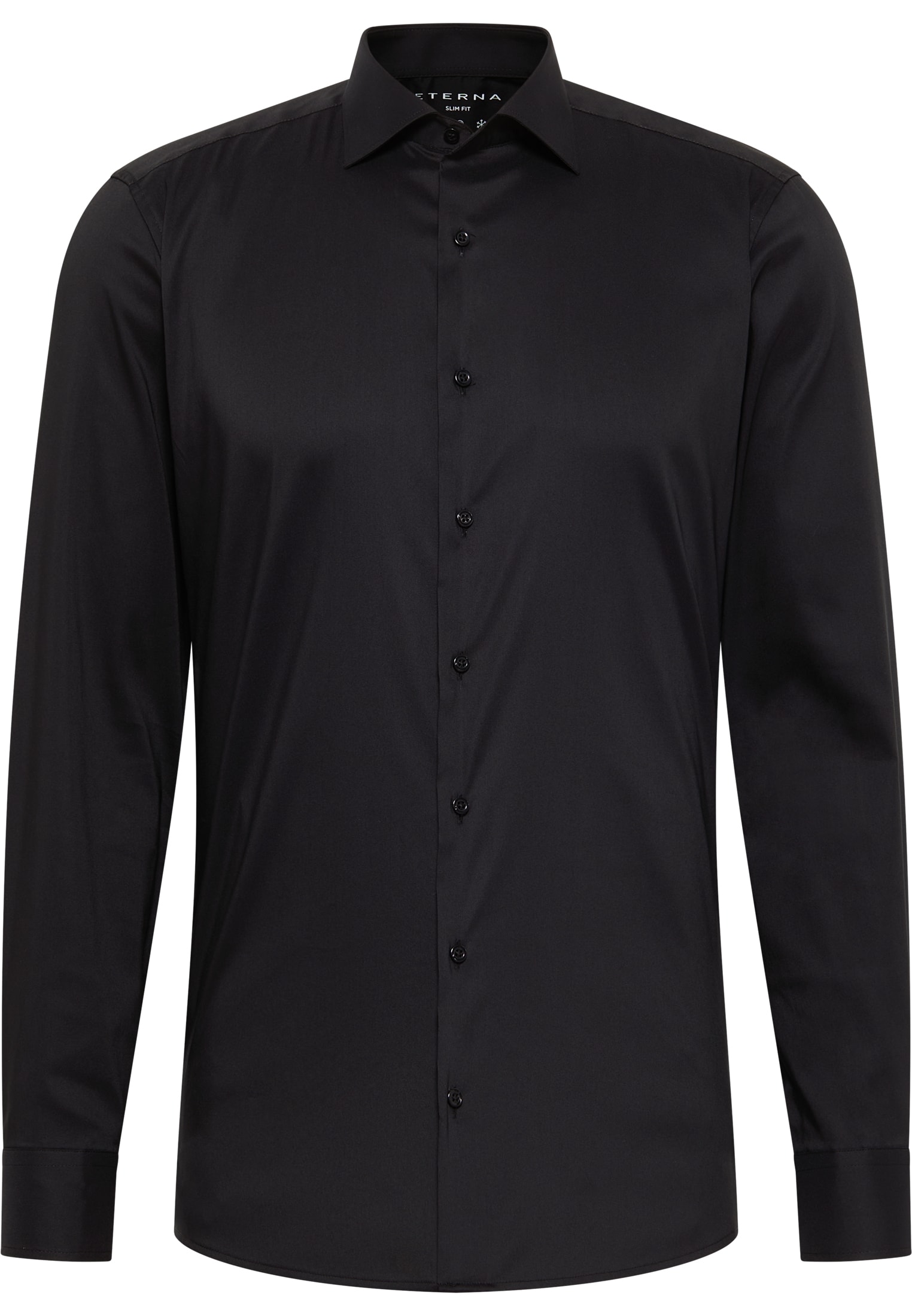 SLIM FIT Performance Shirt in schwarz unifarben