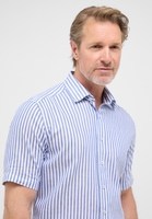 MODERN FIT Linen Shirt in dunkelblau gestreift