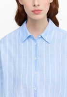 Linen Shirt Bluse in hellblau gestreift